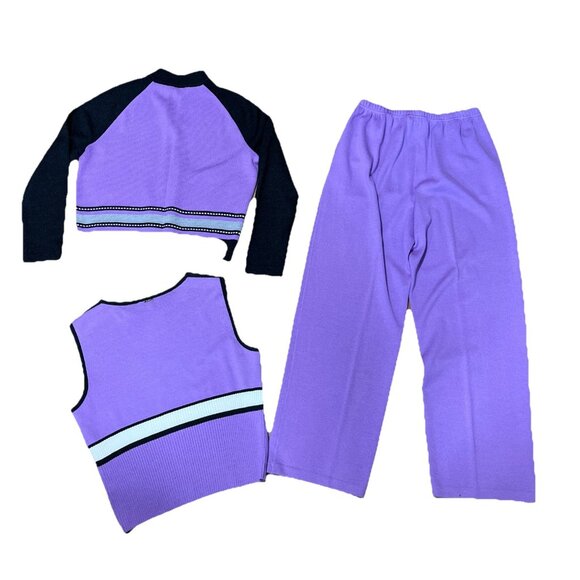 Vintage Women’s LG St John Sport By Marie Gray 3 Piece Set Pants Jacket Blouse - Picture 10 of 10